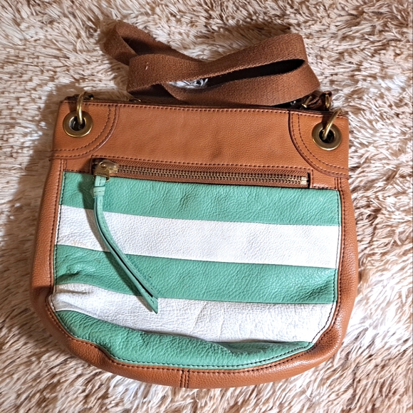 Fossil Bags Fossil Karli Sm Leather Patch Hobo Bag Striped
